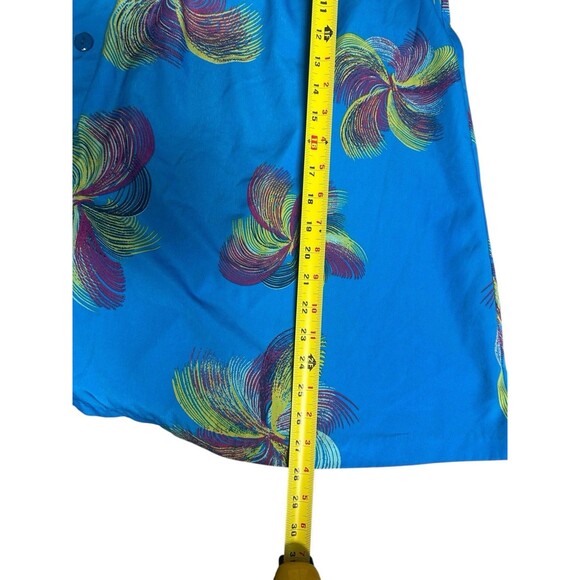 Roamans‎ Size 3X Tunic Top Blouse Shirt Blue Floral Smock Peter Pan Collar Flowy - Picture 6 of 8